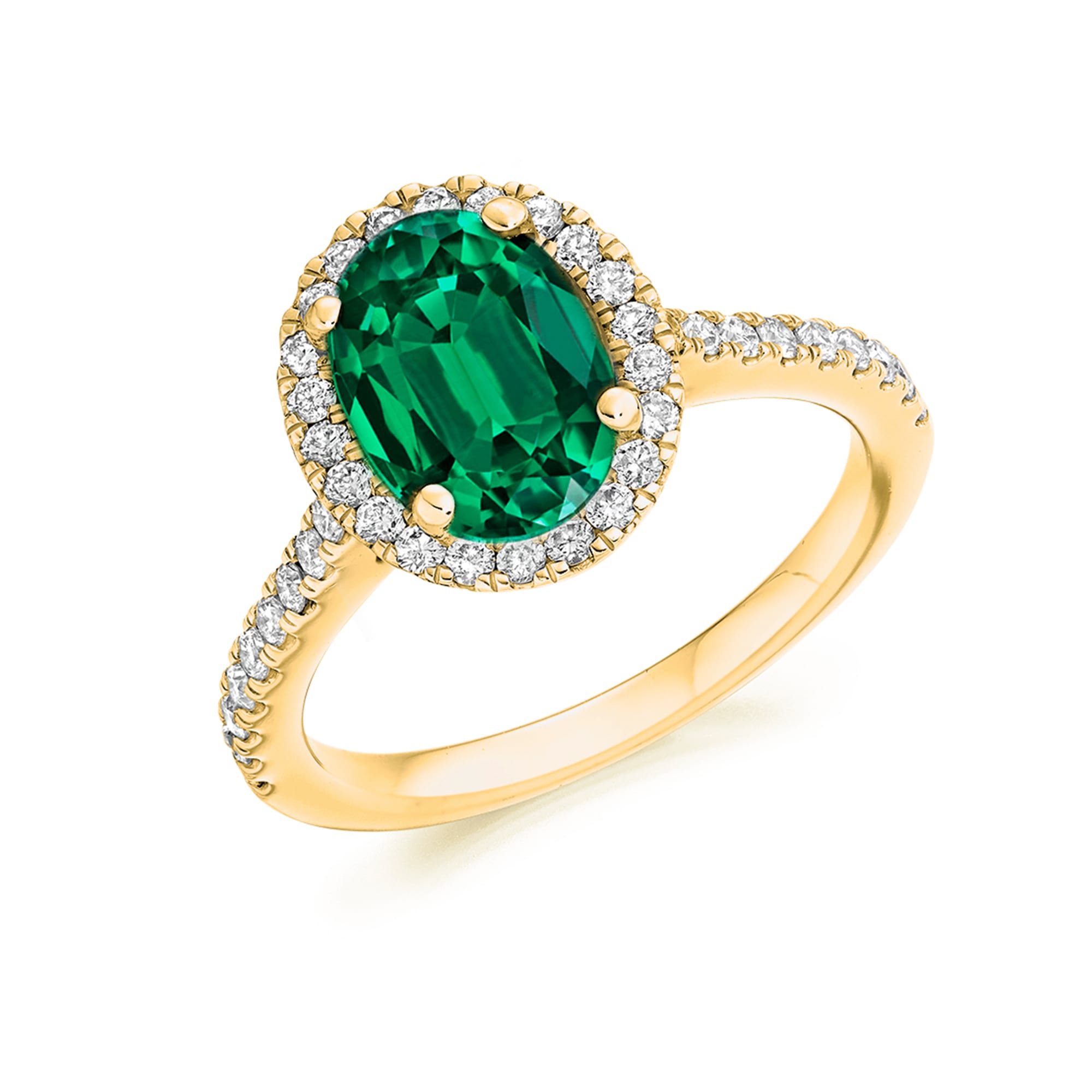 Oval Halo Gemstone Ring - Shrewsbury Jewellers Fabricius Green